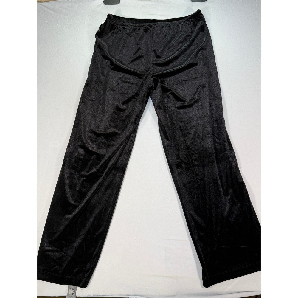 Lauren Ralph Lauren Pajama Set Women's Medium Black Velour 2 Piece Sleepwear - Picture 16 of 16